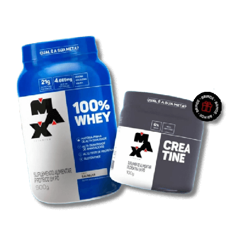 Whey Max Titanium 100% 900g + Creatina 100g